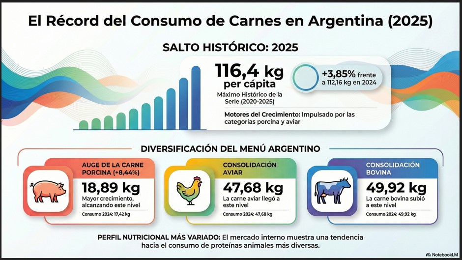 Más consumo de carnes en el país: 2025 marcó un récord de diversificación de proteínas