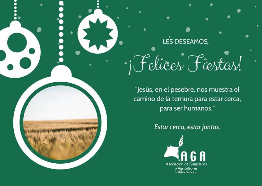 ¡Felices Fiestas! Es el deseo de la Asociación de Ganaderos y Agricultores